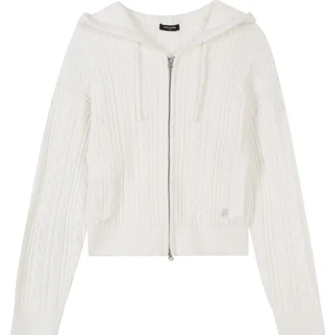 여성 케이블 집업후드 풀오버_CJ