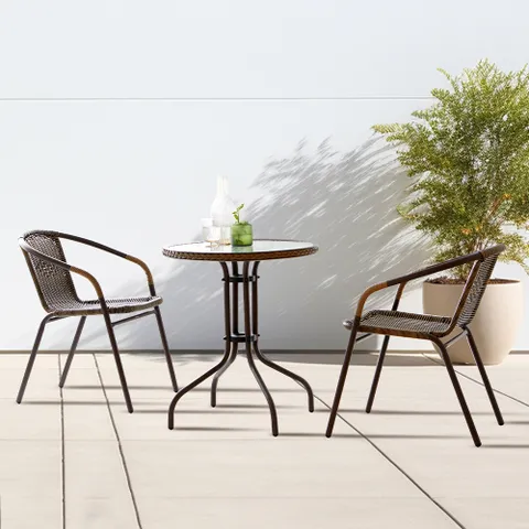 러브 라탄 부부 테이블세트 야외 테이블 세트 의자포함