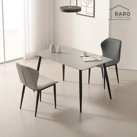 라로퍼니처 앤디 1250 포세린 통 세라믹 와이드 2인 식탁 세트 (식탁+의자2)