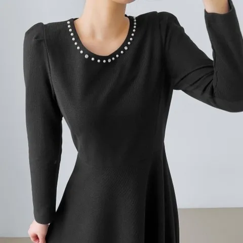 [다잇템] 여자 홀리데이 중간 진주 크리스마스 상견례 원피스_15807142_588872