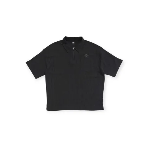 2026 UR221CWT65/플리츠 카라 티셔츠/BLK0(블랙) (49961318)