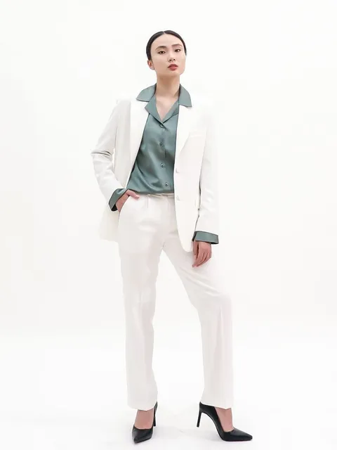 [브리치] 수트힐 / 여성정장 수트 세트 루즈핏 벨티드 싱글   화이트