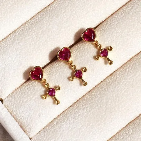 [낱개판매] 사랑의 여신 하트십자가 아웃컨츠 피어싱 (8995060)