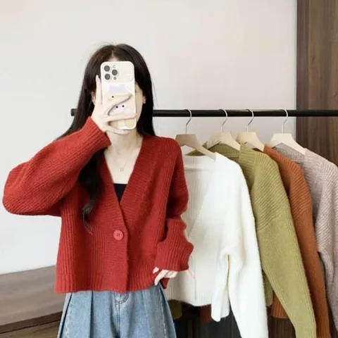[하프클럽] 여성 컬러풀 롱가디건 원단추 겨울 가디건
