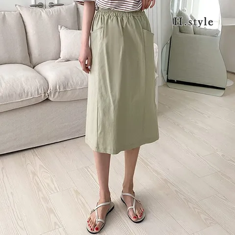 [하프클럽/에이치스타일]IM/마스판SK/여름/린넨/롱스커트