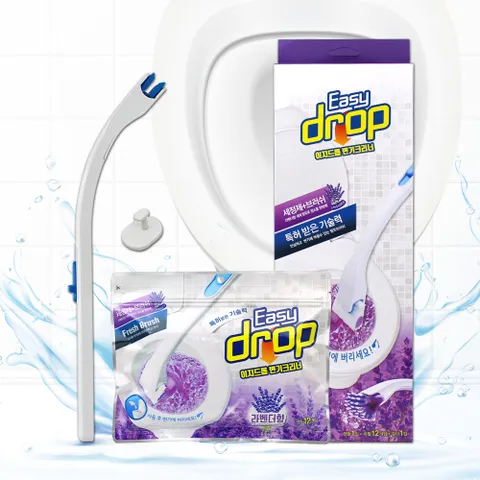 이지드롭 변기크리너 핸들1개+리필1팩(12개입) 라벤더향