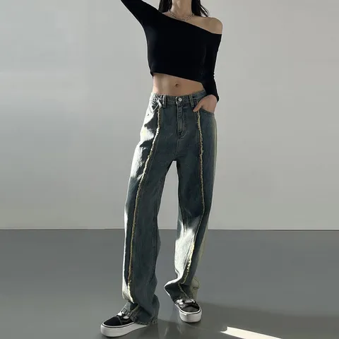 [브리치] 러블리감성 / 봄옷 수술 와이드 청바지