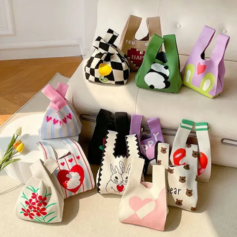 휴대용 핸드폰 화장품 파우치 미니 니트가방 손목가방 추천에코백 무지에코백 토드에코백