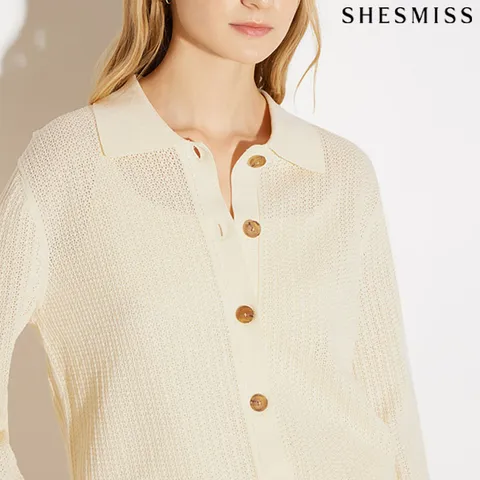 (SHESMISS)] 여유로운 크로셰 카라 니트 가디건 (택가격: 178000원)