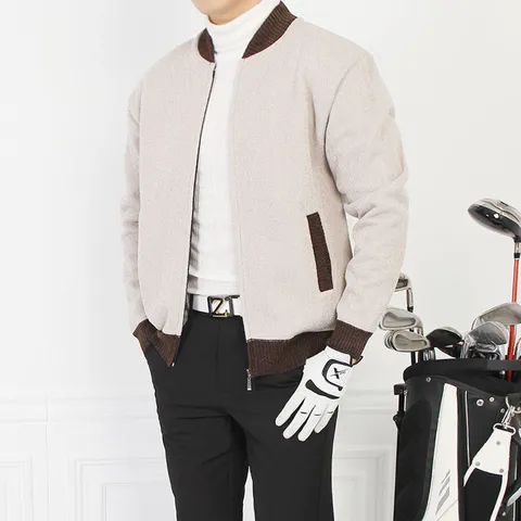 마인플로우 남성 BT니트집업블루종