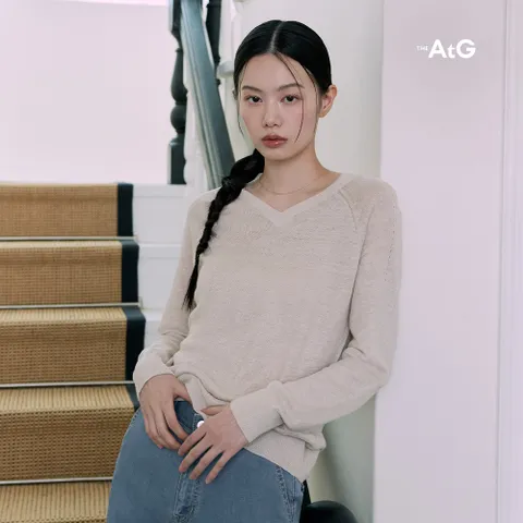 [최초가 89,900원]25S/S 프렌치린넨100 브이넥 니트 3종