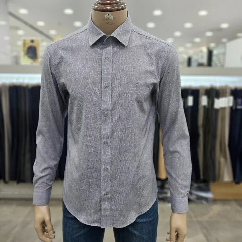 (모다인천점)그레이 냉감 프린트 슬림핏 캐주얼 셔츠/PQWS1605A_IC_3