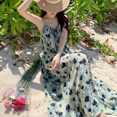 249166 - 프리오더 롱원피스 휴양지룩 바캉스룩 호캉스룩 여름롱원피스 쉬폰롱원피스 휴가룩 여신룩 샤랄라원피스