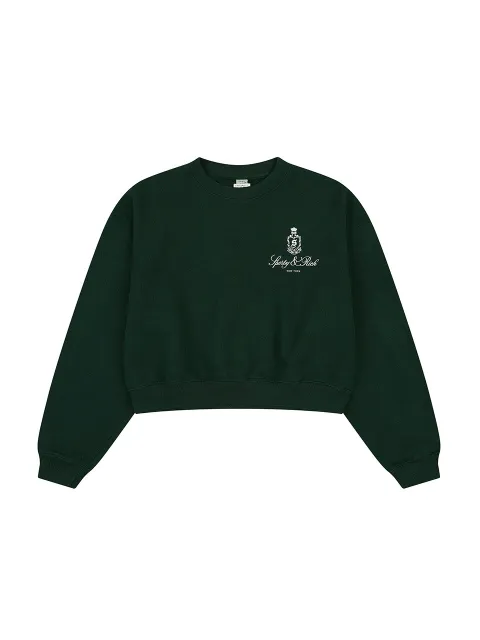 [Sporty & Rich] 스포티앤리치 Vendome 크롭 크루넥 그린 / SRD5MT0018GN