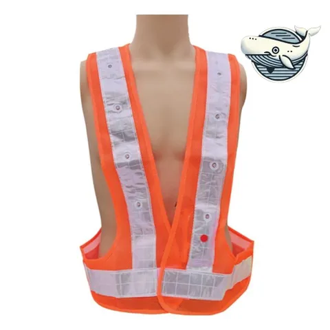 안전 야간 작업용 LED 조끼 오렌지 흰띠 신호수조끼 야간조끼.공사조끼 작업조끼
