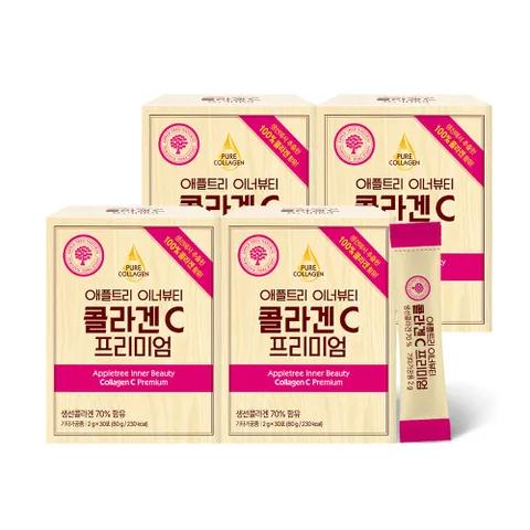 이너뷰티 콜라겐C 프리미엄 저분자 피쉬 콜라겐 펩타이드 콜라겐분말 4박스