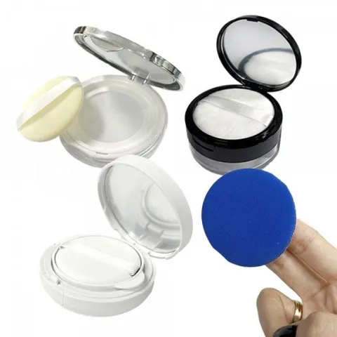 파우더 쿠션 휴대용 메이크업 케이스 퍼프 미러 소형 컨테이너 파우더공용기