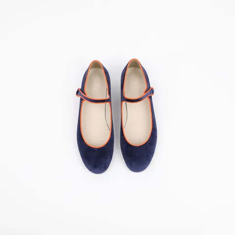 아티스트 로벨리아벨벳 네이비/오렌지 우먼