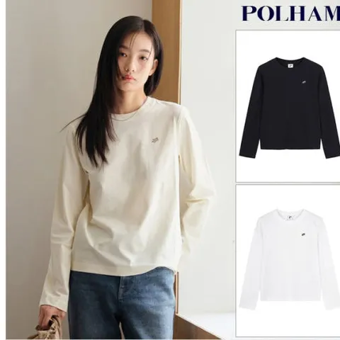 여성 쿨코튼 자수 긴팔 티셔츠 PHF2TS2220 463694