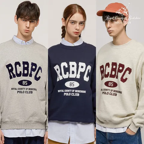 RCB폴로클럽 남녀공용 RCBPC 85 그래픽 크루넥 맨투맨 티셔츠 3color