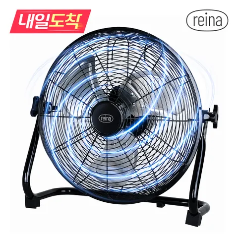 [내일도착] REINA 메탈 선풍기 블랙 데스크팬 캠핑 업소용 공업용 공기순환 35cm RF-B14N