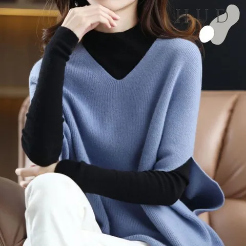 [하프클럽] 샌드 루즈 브이넥니트 베스트 탑