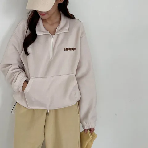 [브리치] 에이치다 / 워밍 데일리 반집업 후리스 맨투맨 4color