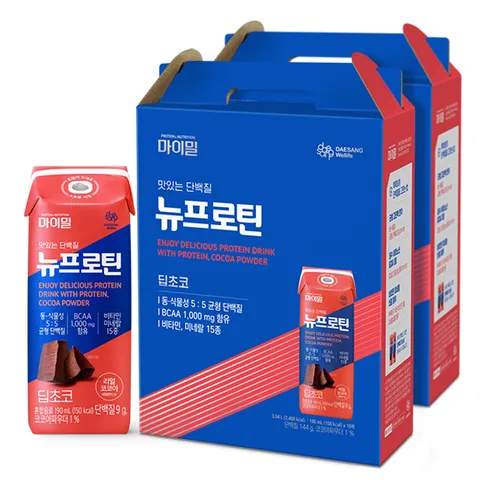 마이밀 마시는 뉴프로틴 딥초코 190mlx16팩, 2박스