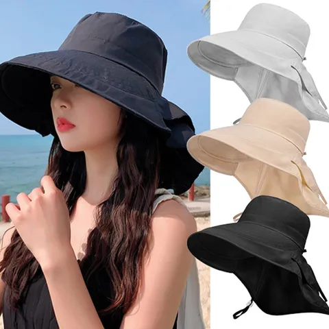 햇빛 가리개 플레어 플랩햇 와이드챙 여름 여성 벙거지 모자 버킷햇