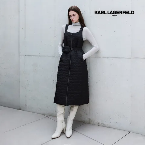 칼라거펠트 25FW 퀼팅 구스다운 패딩 원피스