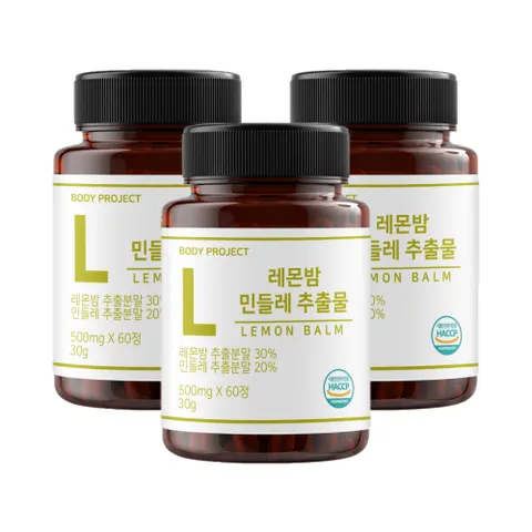 웰리즈바디 레몬밤 단델리온 민들레 추출 프리미엄 정 60정 3박스