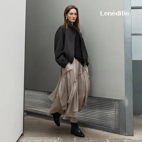 26FW 언밸런스 쉬폰 스커트