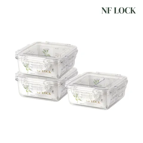 [롯데백화점]정사각 트라이탄 밀폐용기 780 x 2 +780(칸막이)  3종세트