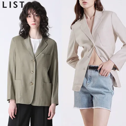 [하프클럽/리스트]모던시크 린넨 아웃 포켓 재킷