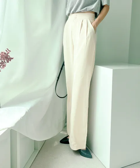 [MD강추마약팬츠]슬림 핀턱 와이드 슬랙스 팬츠