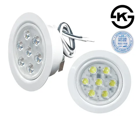 건식진성 2W 주광색 7LED 가구매입등 지름7cm 다운라이트 가구등 가구매입 가구매입등 매입등