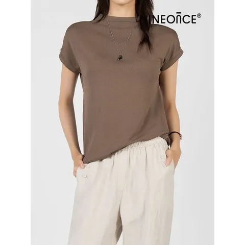 [하프클럽/나인온스]썸머 반팔 실크캡소매니트