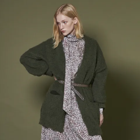 MOHAIR OVERSIZED CARDIGAN_KHAKI