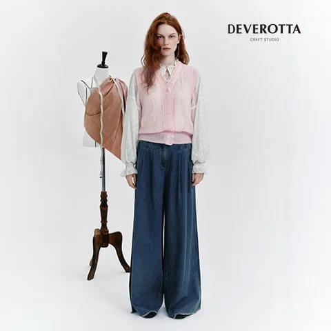 드베로타 25FW 프린지 와이드 데님 팬츠