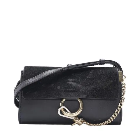 [중고명품]  블랙 스웨이드 페이 미니 여성 크로스백 CHC16WP796H2O001