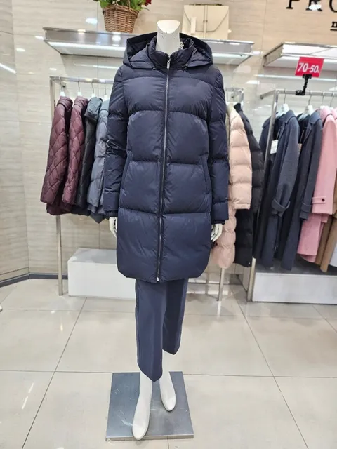 후드 탈 부착 덕 다운 롱페딩(P224D058)