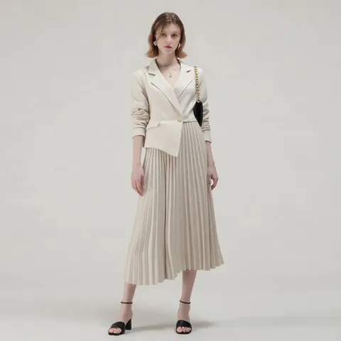 [하프클럽] () 정장스타일 자켓 플리츠 원피스(S4FOP012A)