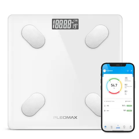 PLEOMAX 스마트 체중계 화이트  PM-SCALES01  디지털체중계