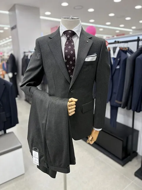 남자 가을 겨울 울혼방 예복 카키 혼주 정장 양복 세트 면접 결혼 수트 / 면접 혼주 결혼 정장_JK