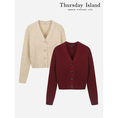 [하프클럽] 브이넥 크롭 가디건 (T236MCD535W)