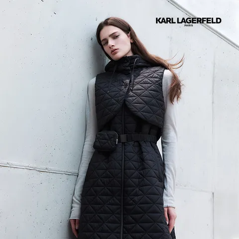 칼라거펠트 25FW 구스다운 패딩 바라클라바 베스트