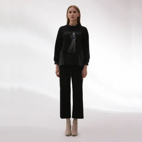 [롯데백화점][손정완]페플럼 프린팅 배색 티셔츠 ZDR44020