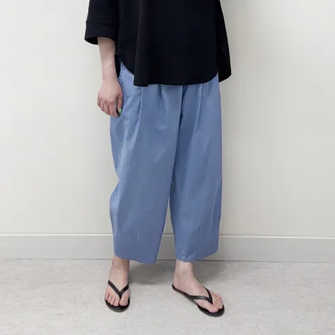 [브리치]  / 빅사이즈 면스판 밴딩 와이드 9부 항아리 배기 바지 9