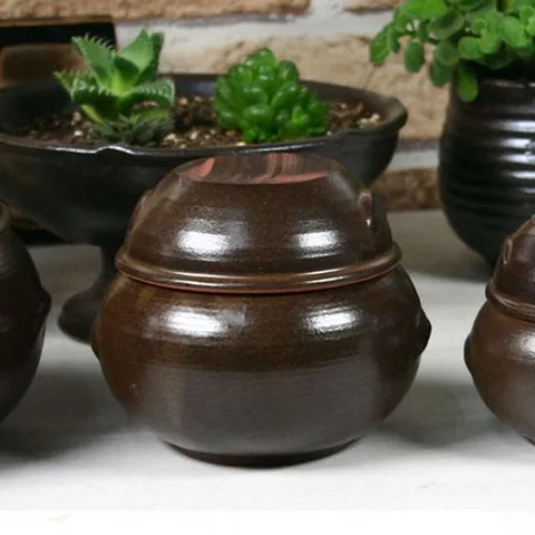 자배기 옹기 항아리 3호 500g 옹기 항아리 단지 용기 김치통 냉장고보관용기 소품단지