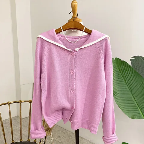 [브리치] 허니제이 / 랜트 라인 빅카라 레글런 가디건(4color)